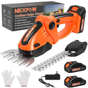 NEXPOW 24V Cordless Hedge Trimmer, Orange