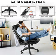 Vitesse Big and Tall Home Office Chair, Heavy-Duty 400 lb Support, Ergonomic High Back with Lumbar Cushion, Black - Easy Move