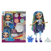 Rainbow High Rainbow Shimmers with Slime  Skyler, Blue 11 Fashion Doll, Create a Rainbow Doll, Slime Kit, Pet Bunny, Kids Gift 4+