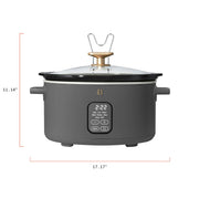 Beautiful 19165 6 Qt Programmable Slow Cooker, Oyster Grey