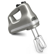 KitchenAid 5-Speed Ultra Power Hand Mixer with Stainless Steel Turbo Beater Accessories, Contour Silver, KHM512CU