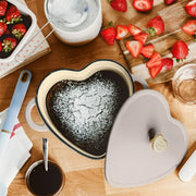 Beautiful 19581 2QT Cast Iron Heart Dutch Oven, Porcini Taupe by Drew Barrymore