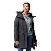 Columbia Suttle Mountain Long Insulated Jacket for Women, Water-Repellent, Hooded with Sherpa-Lined Storm Hood and Removable Faux-Fur Trim, Black, XL, 179975