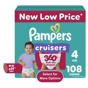 Pampers Cruisers 360 Baby Diapers Size 4, 108 Count - Mess-Free