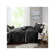 Intelligent Design Isabel Velvet Comforter Set With Decorative Pillow - Black