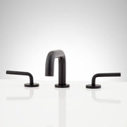 Widespread Lavatory Faucet - brass body zinc slim cross handle - 1.2gpm 60psi - overflow drain - Matte Black