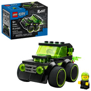 LEGO City Rides Gaming Race Car Building Toy with Neon Design, Oversized Tires, Driver Minifigure, Ages 5+, 64 Pieces, 60484
