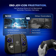 NYXI Hyperion 3 Wireless Joypad Controller with Drift-Free Hall Effect Joysticks, Mechanical Micro-Switch Buttons, 9-Axis Gyro, Dual Programmable Back Buttons, USB-C, Black