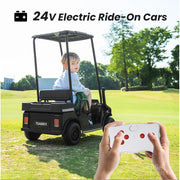 Track 7 24v Ride On Car Electric Golf Cart, Black