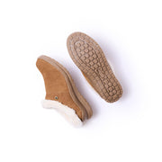 Minnetonka Emerson Womens Moccasin Slippers, Water-Resistant Suede, Plush Pile Lining, Heavily Treaded EVA Sole, Dusty Brown, Size 8 Medium