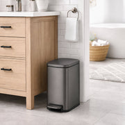 Simpli-Magic Bathroom Trash Can, 1.6 Gallon Stainless Steel Soft-Close Step Pedal, Gunmetal, 79696