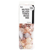 CousinDIY Muted Blush Tone Acrylic Bead Mix, 225 Pieces, Assorted Faceted and Round Spacer Beads in Pink, Gray, White, and Tan, 152g, 69995008