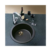 Rondo Dual Mount Granite Composite 18 in. 1-Hole Single Bowl Bar Sink in Anthracite