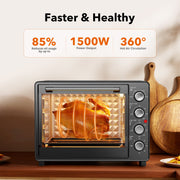HOMSHADE CZ32C-ML 34 QT Super-Large Air Fryer Toaster Oven Combo, 5 Functions, Black