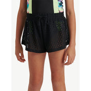 Justice Girls Swimsuit Cover-Up Shorts, Size: M(7/8), Black Beauty - Machine Washable