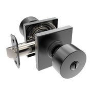 Adriot Privacy Set - Square Rosette - Knob Handles - Matte Black