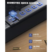 Kavey Biometric Gun Safe for Pistols, Quick-Access Fingerprint, Backlit Keypad, Holds 2 Pistols, Silent Mute Mode, Black, KP-001