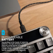 JLab Epic Mechanical Wireless Keyboard, Black, 108 Keys, Bluetooth 5.2 and USB Dongle, Backlit Mechanical Switches, Multi-Device Toggle, Smart Media Knob, Programmable Shortcut Keys, Rechargeable Battery, KEPICMECHKEYRBLK4