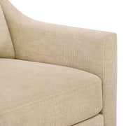 My Texas House Roan Swivel Accent Chair, Cream Fabric Upholstery, Modern Farmhouse, 360 Swivel, Solid Wood Frame, Square Arms