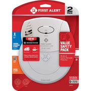First Alert Battery-Powered Photoelectric Smoke and Carbon Monoxide Combination Pack, 2 Pack, White, SM210 CO400