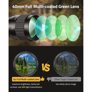 CVLIFE 3-9x40 AO Hunting Rifle Scope, BDC Reticle, Adjustable Parallax, Matte Black - Portable