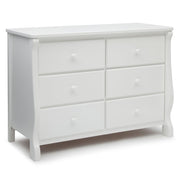 Delta Children Universal 6 Drawer Dresser with Interlocking Safety Drawers, White, Sleigh Style, W170846-100