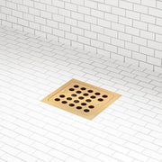 Menlo Square Shower Drain - Brushed Gold
