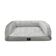 Serta Quilted Orthopedic Bolster Couch Dog Bed, Gray, Extra Large