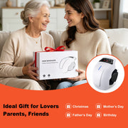 HLTHZONE D539228 Cordless Knee Massager with 9 Heat Levels, 9 Vibration Modes, LED Screen, Adjustable Straps, Ergonomic C-Shape Design, White