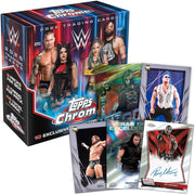 Topps 2026 Chrome WWE Mega Box, 48 Trading Cards with 10 Exclusive X-Fractors, Premium Chrome Technology