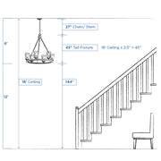 Progress Lighting Kellwyn 4 Light Foyer Pendant, Brushed Nickel Finish, Clear Glass Shades, 18 in, P500315-009