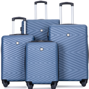 Travelhouse TH2202BL 4 Piece Hardshell Luggage Set Hardside Lightweight Suitcase with TSA Lock Spinner Wheels