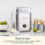 Cuisinart ICE-30BCWMP1 Pure Indulgence 2-Quart Electric Frozen Yogurt, Sorbet, and Ice Cream Maker