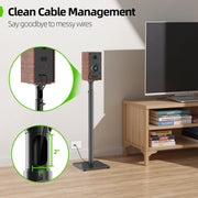 USX MOUNT Speaker Stand, Height Adjustable 32.44-42.44 in, Steel Metal, Black, Supports Up to 11 lb, Pair, WAS501