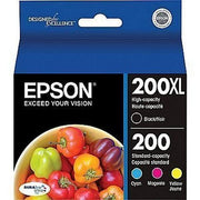 Epson T200XL-BCS 200XL Black + 200 Cyan/Yellow/Magenta Combo Saver Pack