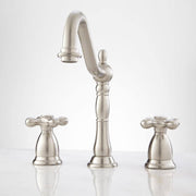 Signature hardware 329417 900890 Victorian Widespreed Bathroom Faucet Croos handles, Brushed Nickel