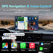 MHCABSR 9-Inch Wireless Carplay Screen with 4K Front Dash Cam, 1080p Backup Camera, ADAS, Bluetooth, GPS