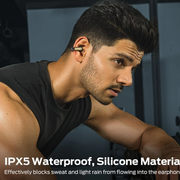 Monster MH22210 Wireless Earbuds, Comfort Clip-On Bluetooth Earbuds, Open Ear Earbuds with Environmental Noise Cancellation, IPX5 Waterproof & Touch Control