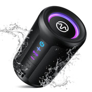 VEAT00L S16 Wireless Portable Bluetooth Speaker, 20W Powerful Bass, IPX7 Waterproof, Bluetooth 5.4, RGB LED Lights, TWS Pairing, Black