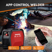 ARCCAPTAIN ARC205 Pro Stick Welder with Bluetooth App Control, IGBT Inverter, 205A Output, Stick and Lift TIG Modes, Hot Start, Arc Force, Anti-Stick, 110V/220V, Portable