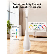 FOHERE Ultrasonic Tower Humidifier, 5L Cool Mist, Quiet Operation, Adjustable Humidistat, Essential Oil Diffuser, 48H Run Time, White, HU-S1
