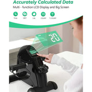 UPGO MINI04 Under Desk Bike Pedal Exerciser Portable Foot Cycle Arm & Leg Peddler Machine with LCD Screen Displays, MINI-MC03