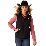 Ariat Women Logo Softshell Gilet, Wind and Water Resistant Stretch Nylon Vest, Black, Small, 10062786