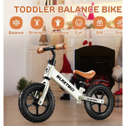 WLRETMCI Toddler Balance Bike for Boys Girls Age 2 to 5 Years 12 Inch Kids Balance Bikes for Toddlers Gifts White