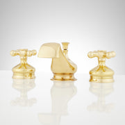 SHANNON WIDESPREAD BATHROOM FAUCET - CROSS HANDLES - W ROD TYPE OVERFLOW DRAIN PB