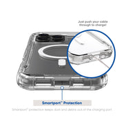 onn. WIBCLR100149695 MagSafe Compatible Rugged Phone Case for iPhone 16 Pro Max - Clear