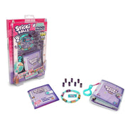 Sticki Rolls Sticki Book Series 2, Wearable Bracelet with 12 Kawaii-Themed Holographic Sticker Rolls, Interactive Laminated Sticker Organizer, Quick-Grip Clasp