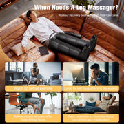 Aootek Air Compression Leg Massager with 360 Four-Zone Compression, 6 Massage Modes, 8 Intensity Levels, Auto-Memory, Black