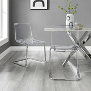 Mainstays MS1502125171015 Clear Dining Chair, 2 Pack, Chrome Steel and Clear Finish