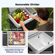 Simzlife 12V Car Refrigerator, 12QT Electric Cooler with Handle, Dual Power DC/AC, -4F to 68F Temperature Range, Compact Black Fridge for RV Camping Travel Truck CF028-12BL